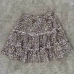 SHEIN Leopard Print Ruffled Mini Skirt - Like New - SIZE XS